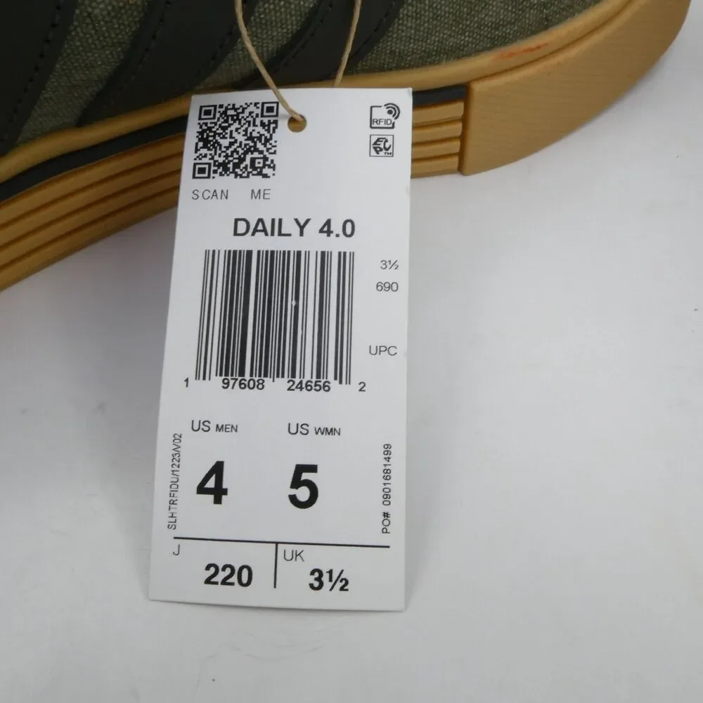 Adidas Daily 4.0 Unisex Women’s US 5 / Men's US 4 Skateboarding Shoe Green NWOB